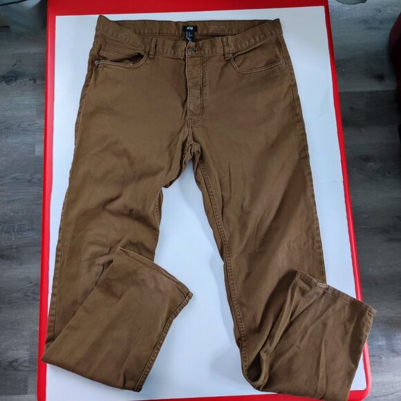 H&M jeans slim fit brown men's size 36 - Picture 1 of 13